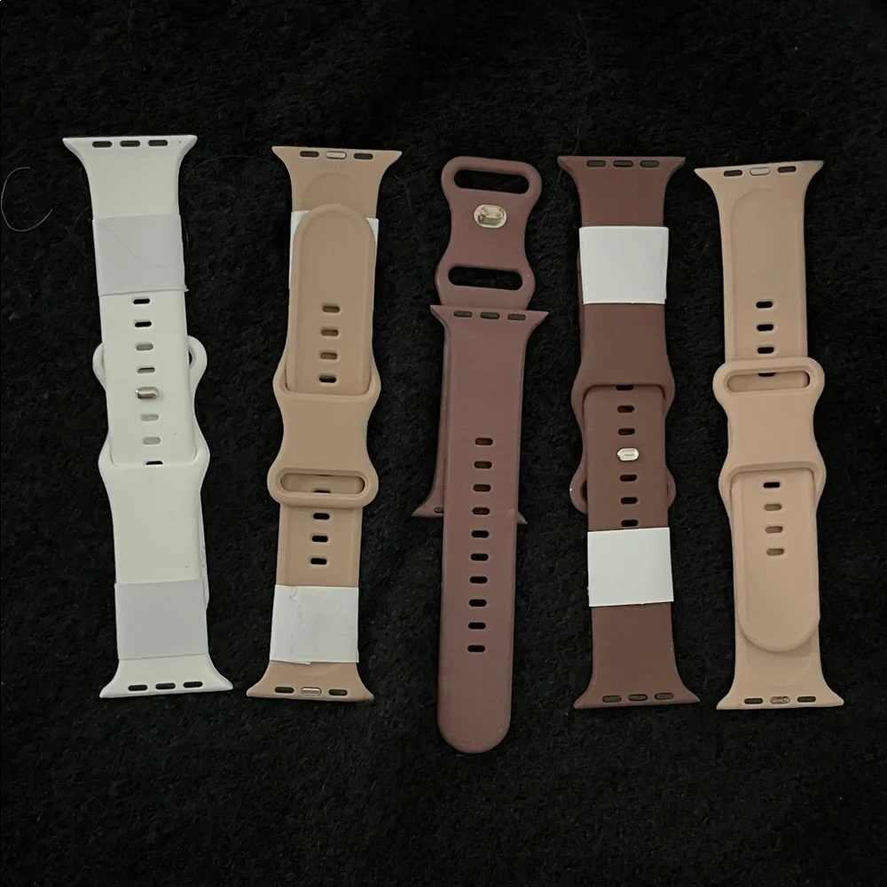 Smartwatch Band Set - White, Tan, Brown